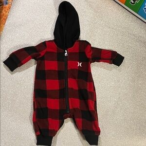 Hurley Red and Black Checkered Kids Footie